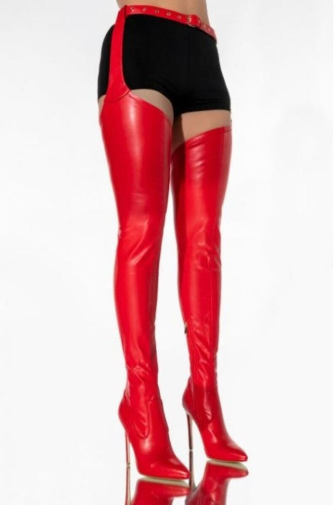 The Coldest Winter Thigh High Chap Boots - Féline Couture 