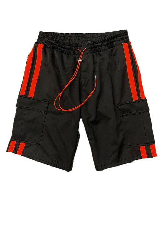 Christopher Two Stripe Cargo Track Jacket Short Set - Féline Couture 