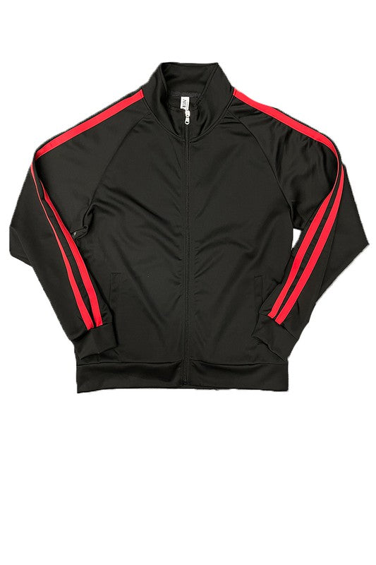 Christopher Two Stripe Cargo Track Jacket Short Set - Féline Couture 