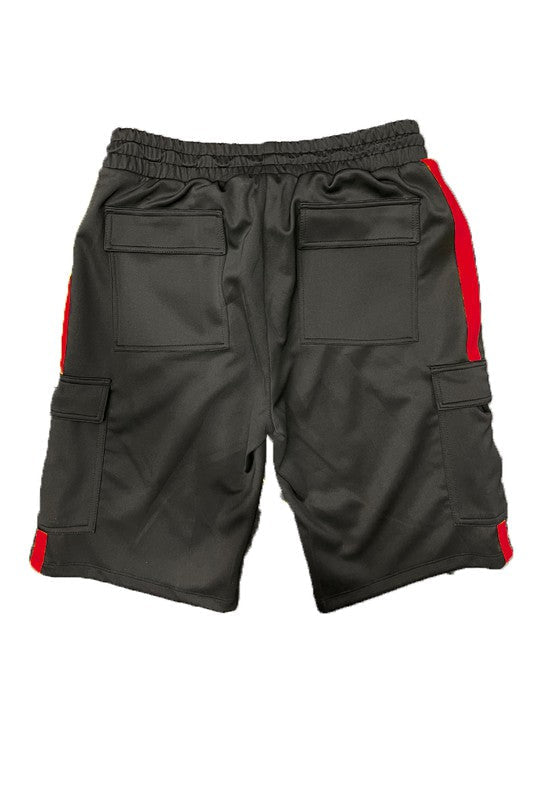 Christopher Two Stripe Cargo Track Jacket Short Set - Féline Couture 