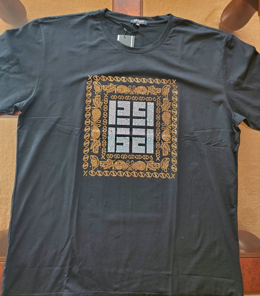 Work Hard Play Harder Men's Bling T-Shirt - Féline Couture 