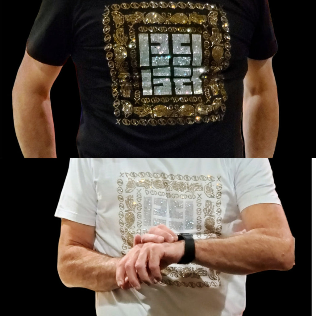 Work Hard Play Harder Men's Bling T-Shirt - Féline Couture 