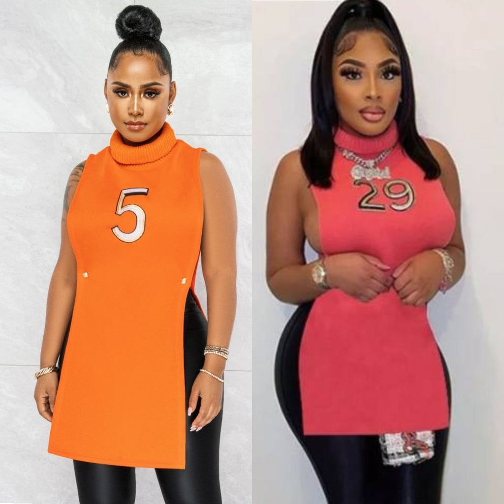 Big Ego Turtle Neck Open Side Top - Féline Couture 