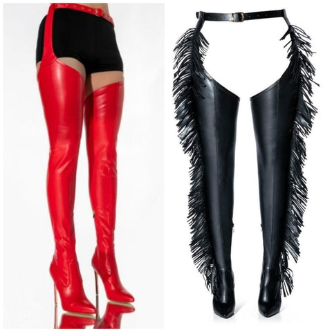 The Coldest Winter Thigh High Chap Boots Feline Couture