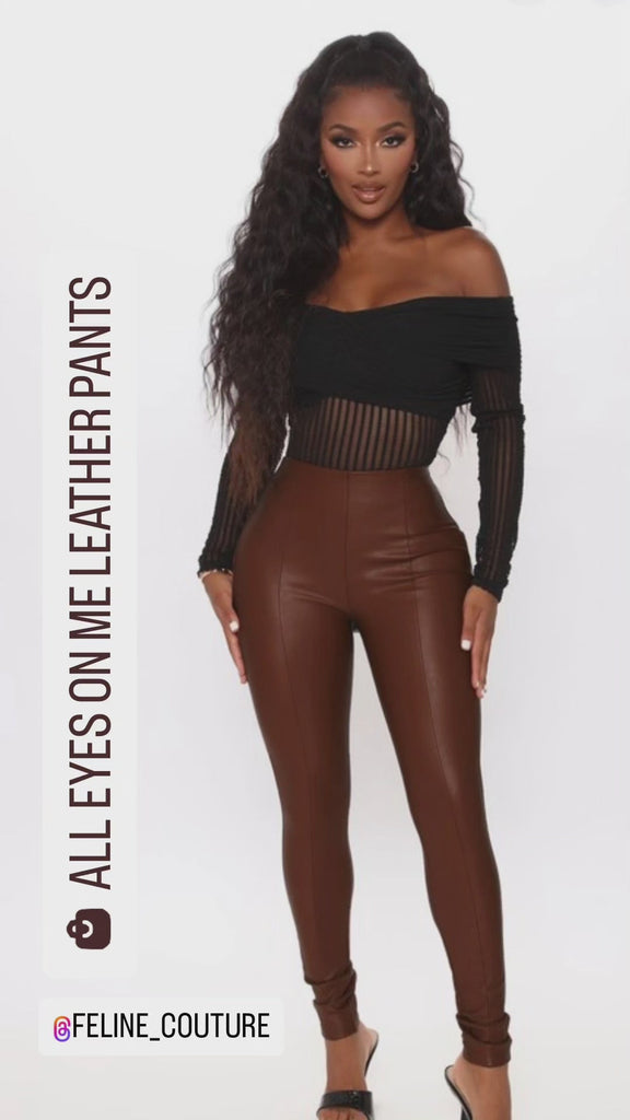 All Eyes On Me Leather Pants - Féline Couture 