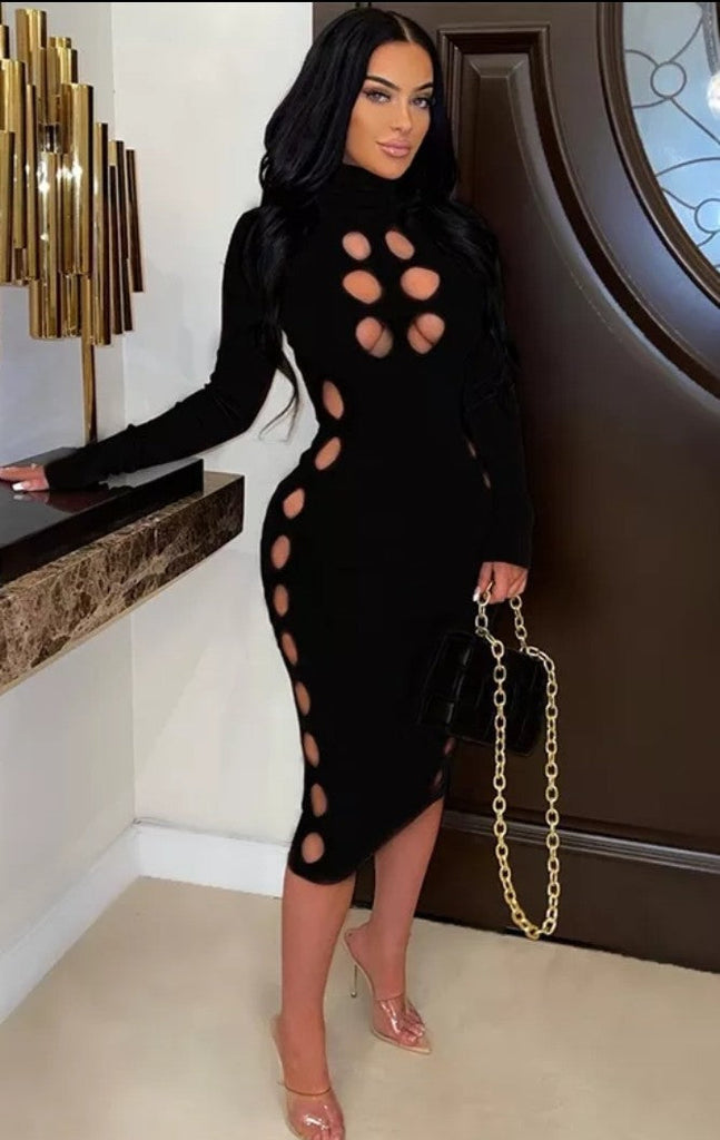 Carmen Sexy Cut Out Bodycon Dress - Féline Couture 