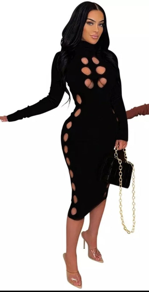 Carmen Sexy Cut Out Bodycon Dress - Féline Couture 