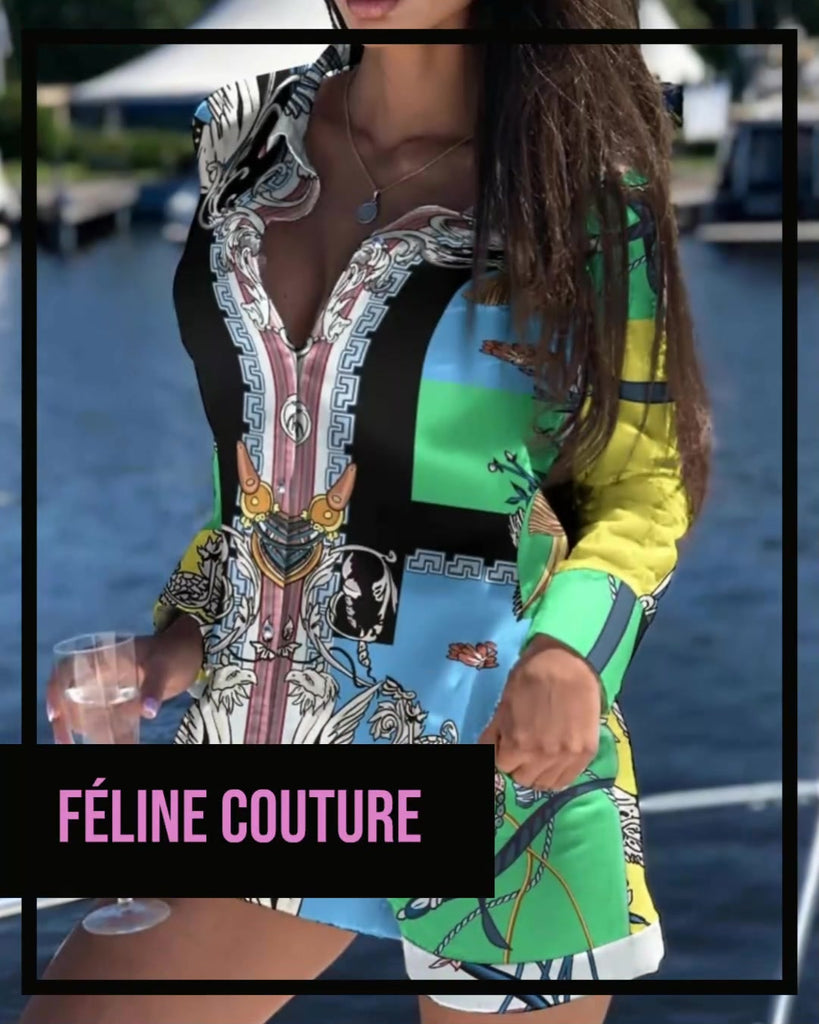 The Hamptons Multi-Colored 2Piece Short Set - Féline Couture 