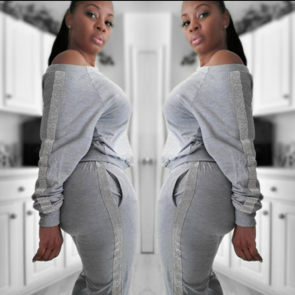 Bling You Out Sweater & Jogger Set - Féline Couture 