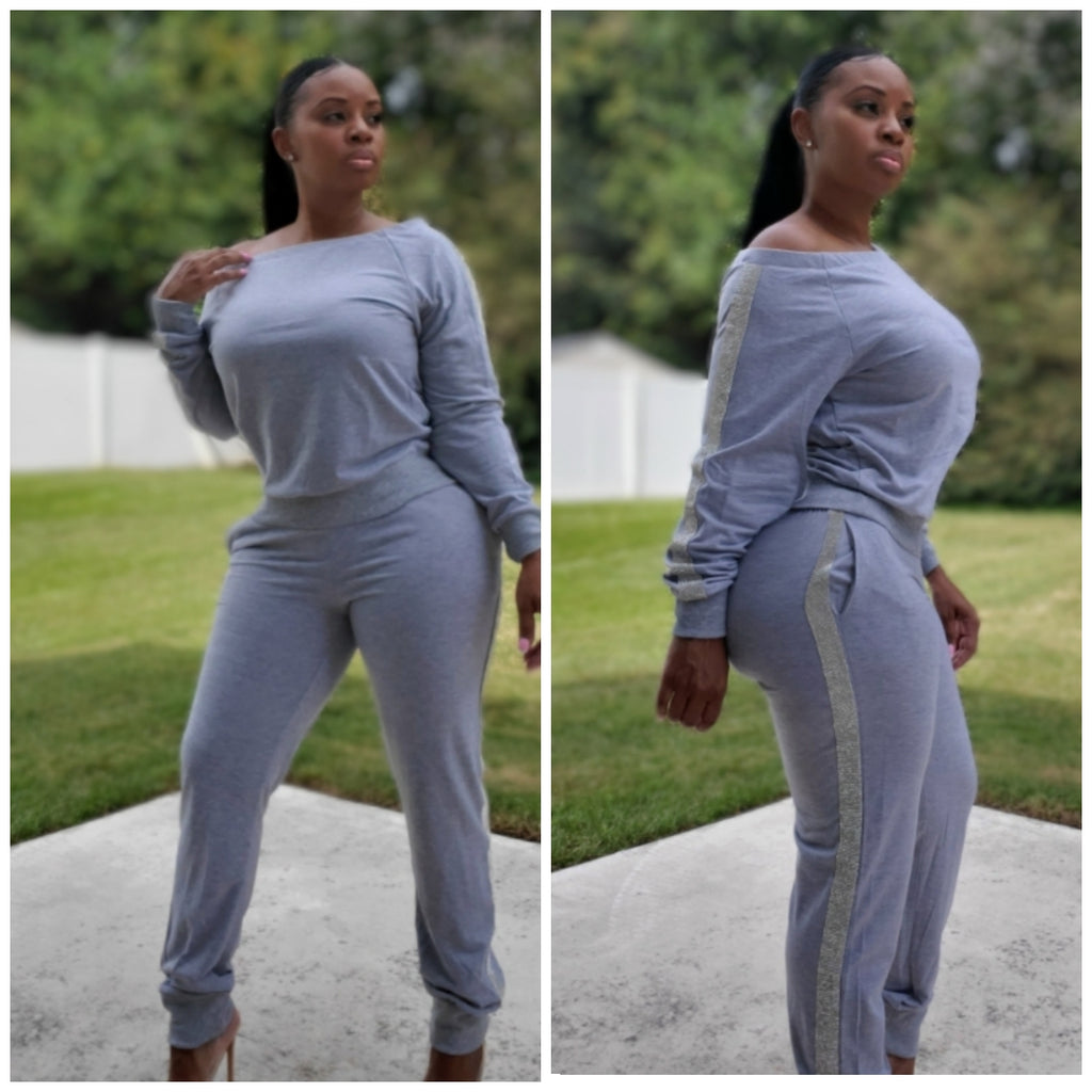 Bling You Out Sweater & Jogger Set - Féline Couture 