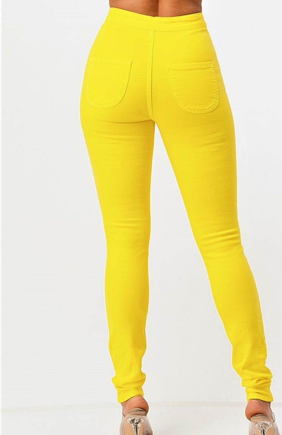 $15.99 Super Swank High Waist Stretchy Jeans - Neon Yellow